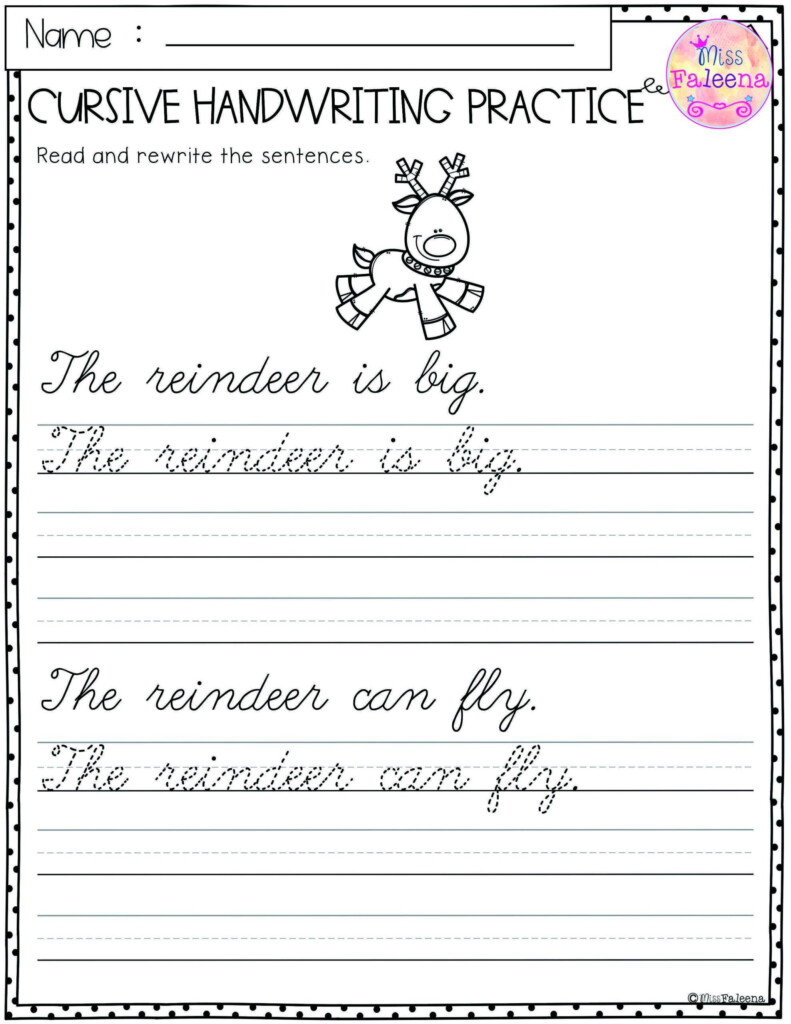 Cursive Writing Sentences Worksheets - Sentences In Cursive Worksheets For Kids Booklet