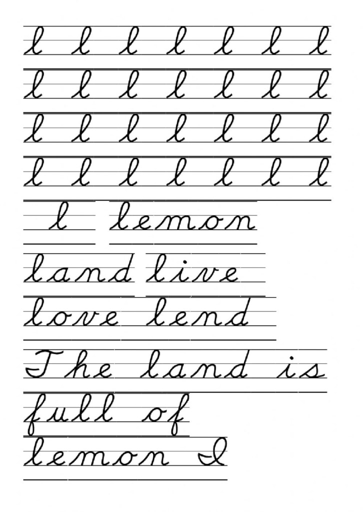 D Nealian Cursive Worksheets Download Printable Cursive Alphabet Free  - Cursive Writing Worksheets D'Nealian Free