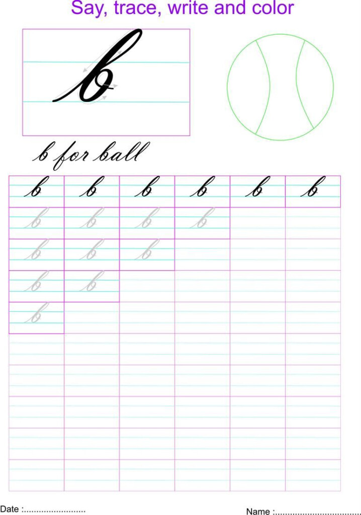 English Alphabet Writing Cursive Writing Book Cursive Small Letters  - Little B Cursive Worksheet