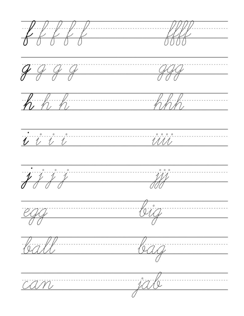 Free Beginning Cursive Writing Template Part 2 Cursive Writing  - Beginning Cursive Worksheets