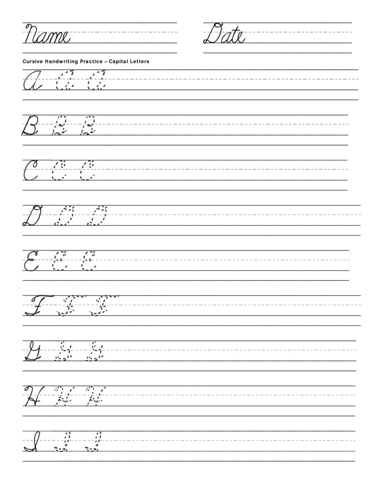 Free Cursive Handwriting Worksheets - Free Cursive Writing Worksheets For Kids