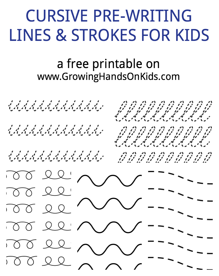 FREE Cursive Pre Writing Printable Cursive Worksheets Learning  - Cursive Warm Up Worksheets