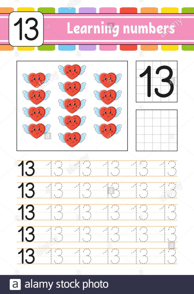 Free Number 13 Worksheets - Cursive Handwriting Worksheets Numbers 13