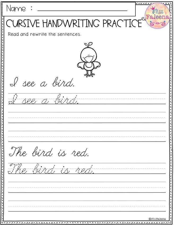 Free Printable 1st Grade Handwriting Worksheets Learning How To Read - Cursive Worksheets For 1St Grade