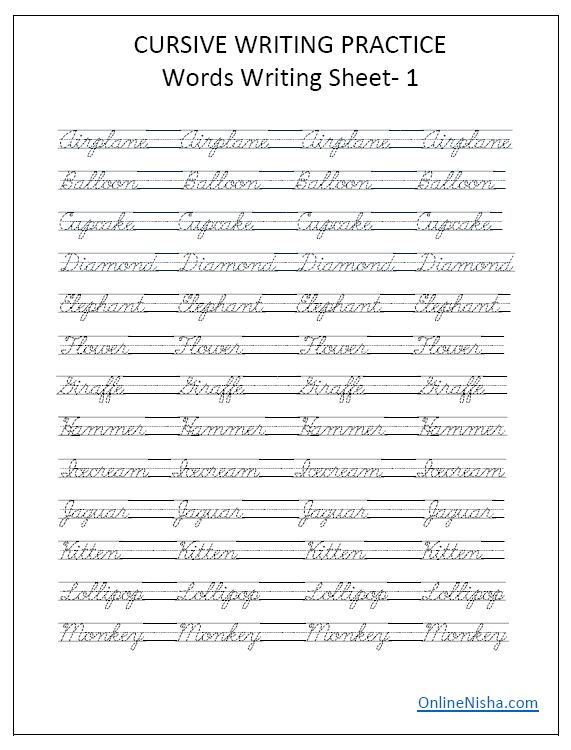 Free Printable Cursive Handwriting Worksheets Pdf - Cursive Calligraphy Worksheets Pdf