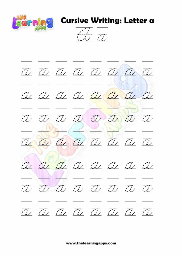 Free Printable Cursive Letter A Writing Grade 1 Worksheets - Cursive A Worksheet For Free