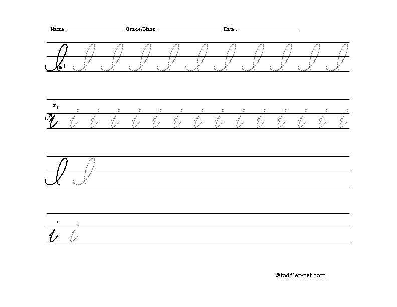 Free Printable Cursive Letter I Worksheet - Cursive Letter I Worksheets