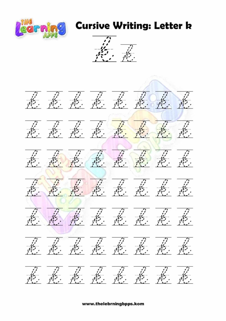 Free Printable Cursive Letter K Writing Grade 1 Worksheets - Cursive K Worksheet