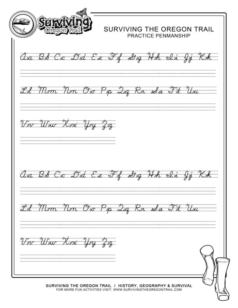 Free Printable Cursive Worksheets Az Download Printable Cursive  - Cursive Tracing Worksheets From A-Z