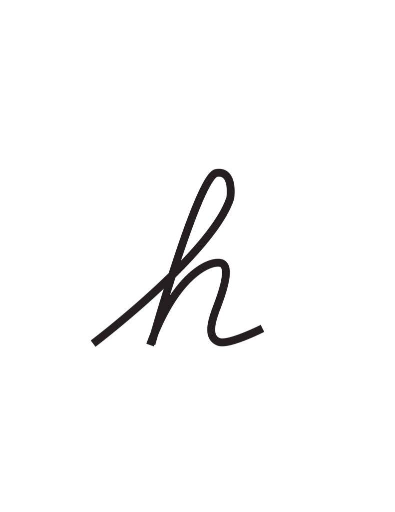 Free Printable Lowercase Cursive Letters Lowercase Cursive H Freebie  - Lower Case H Cursive Worksheet