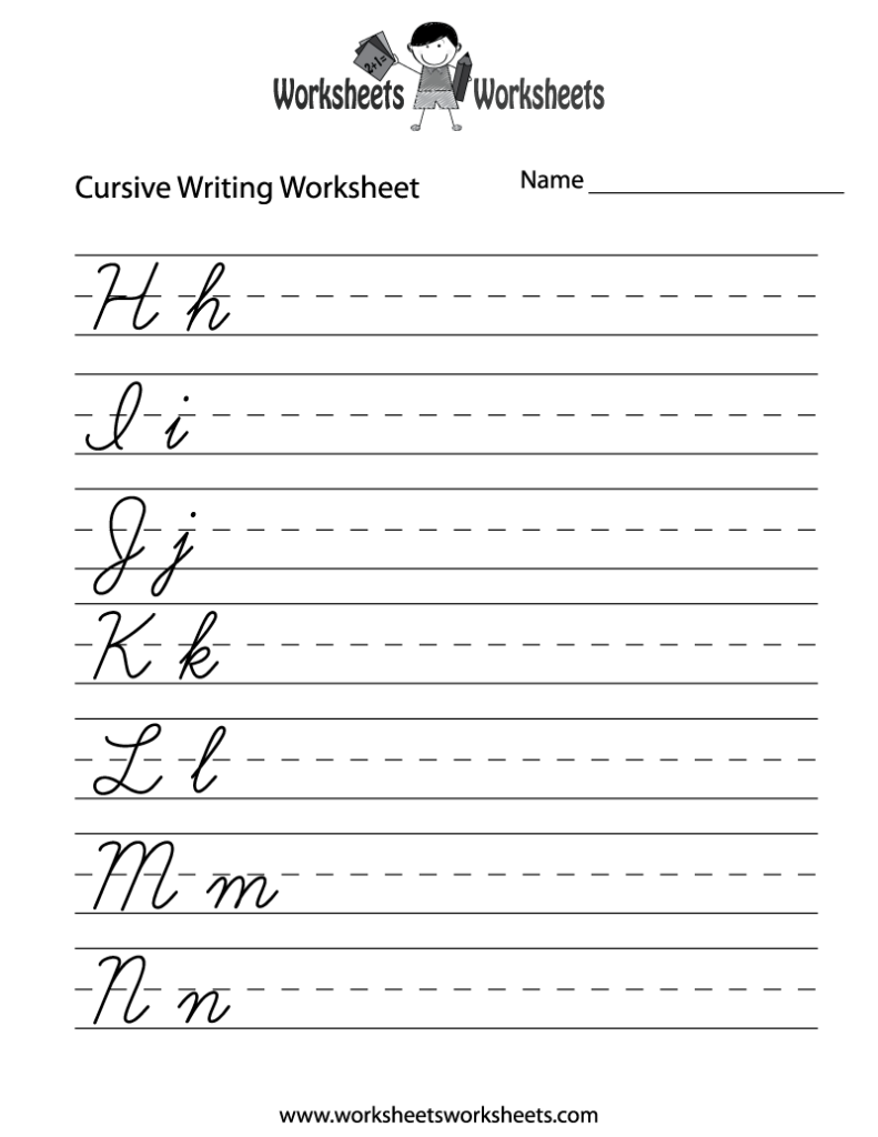 Free Printable Teaching Cursive Writing Worksheet - Teaching Cursive In Kindergarten Worksheets