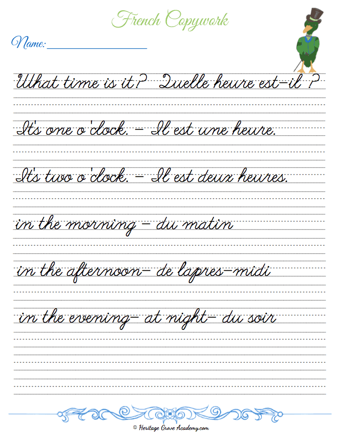 French Cursive Handwriting Worksheets Handwriting Worksheets - French Cursive Handwriting Worksheets