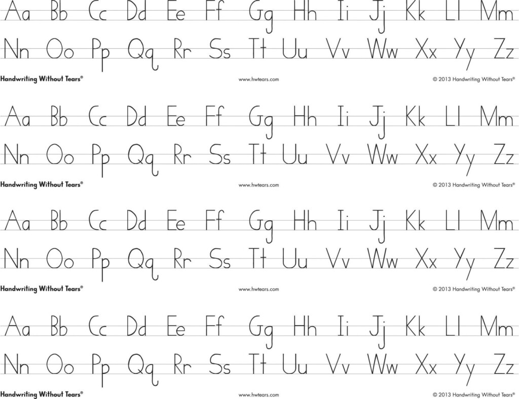 Handwriting Without Tears Cursive Alphabet Desk Sheets 4 Strips Per  - Handwriting Without Tears Cursive Worksheets