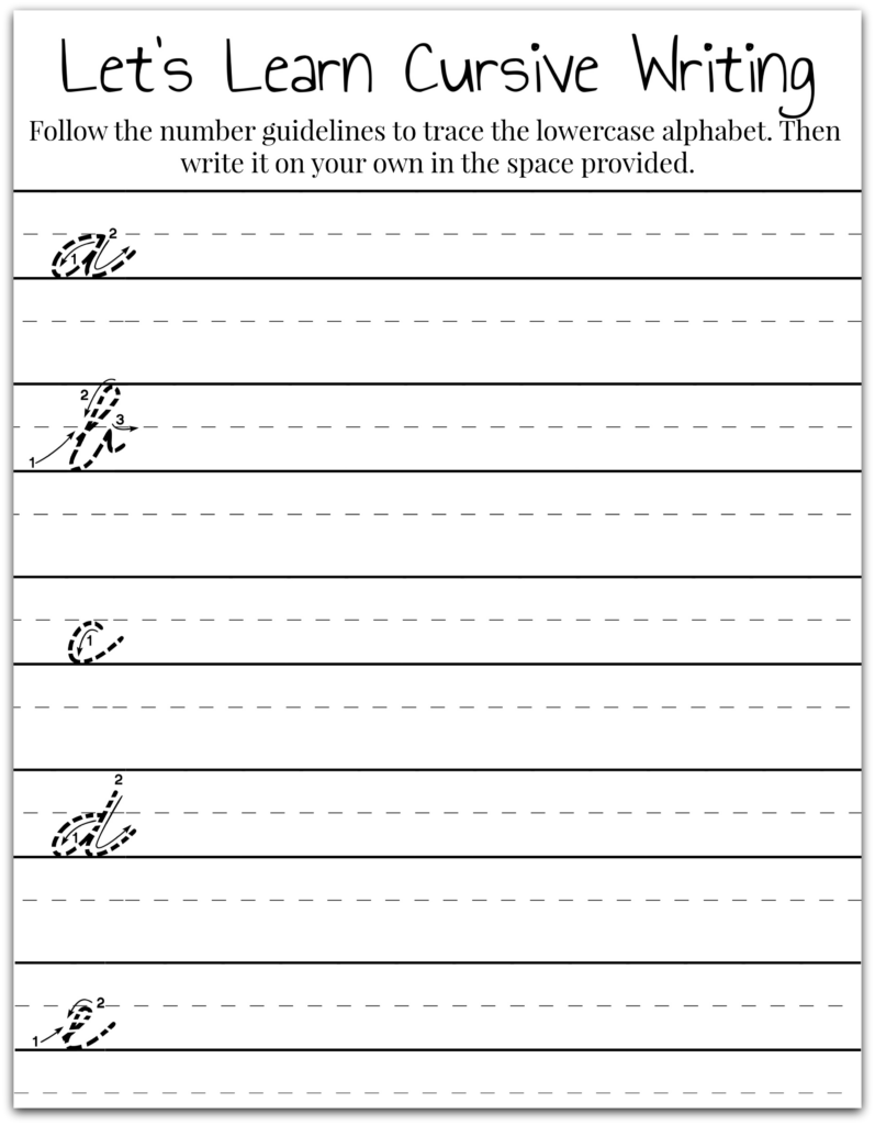 How To Teach Cursive Writing Worksheets - Cursive Teaching Worksheets