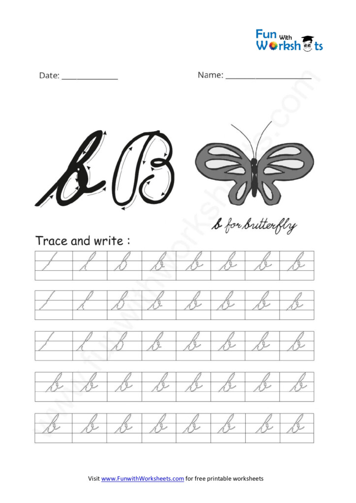 Letter B Cursive Free Printables - Cursive Letter B Worksheets