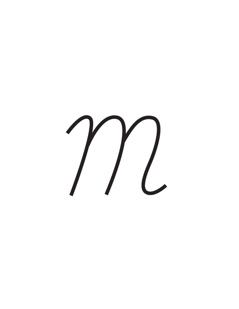 M In Cursive Writing - Cursive M Printable Worksheet Free