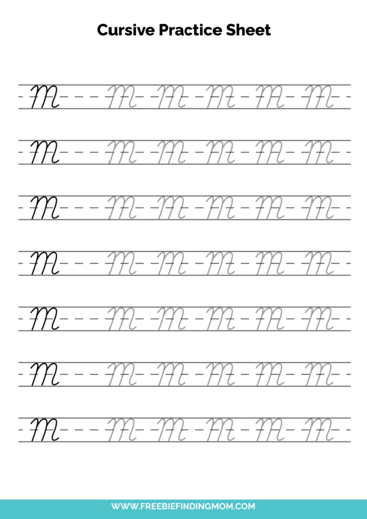 Printable Cursive Letter M - Cursive M Printable Worksheet Free