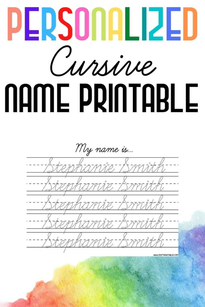 Printable Cursive Name Practice - Practice Writing Name In Cursive Worksheets