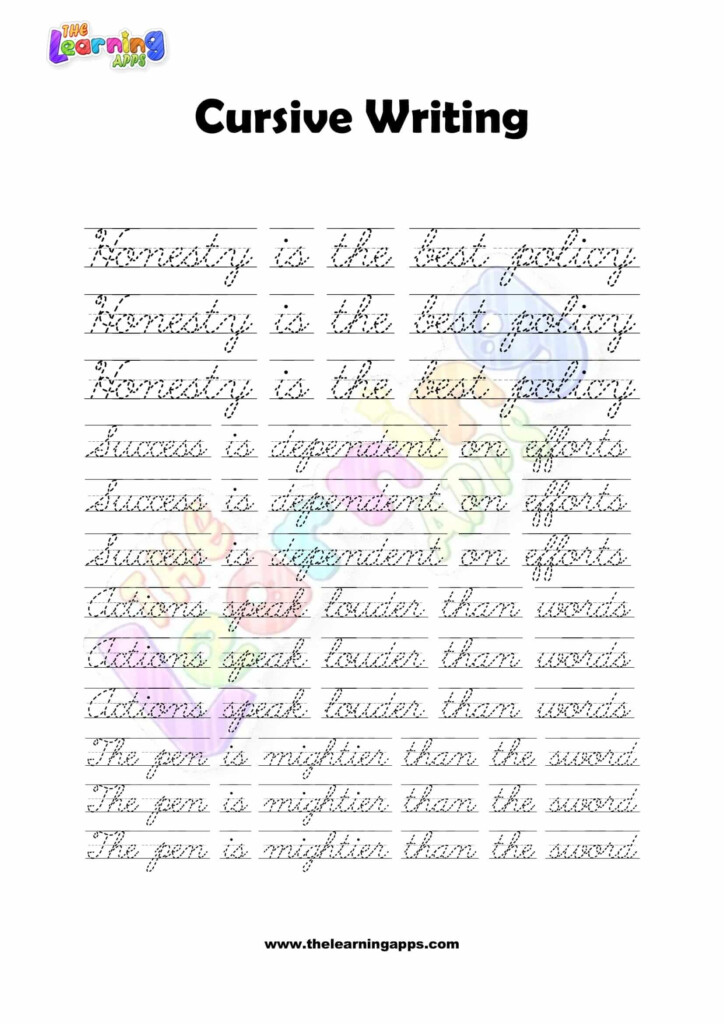 Printable Cursive Sentence Writing Practice Worksheets For Kids - Cursive Worksheets Sentences