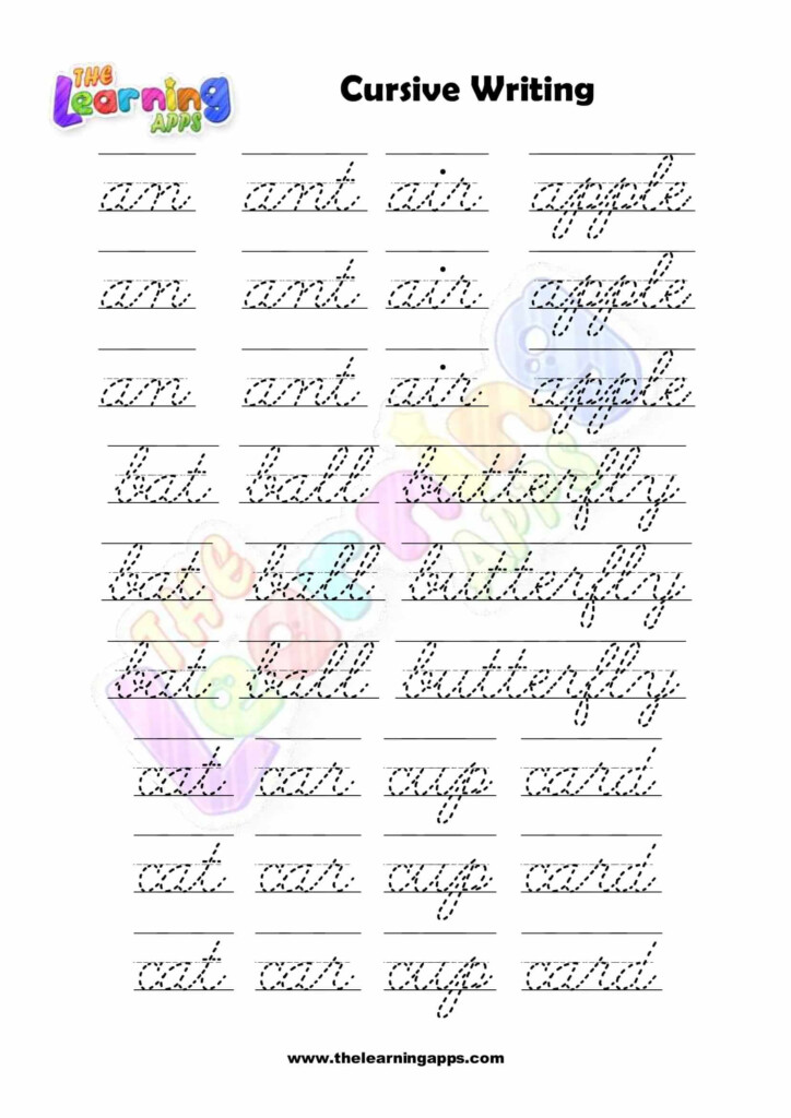 Printable Cursive Words Writing Grade 2 Worksheets For Kids - Fun Cursive Worksheets