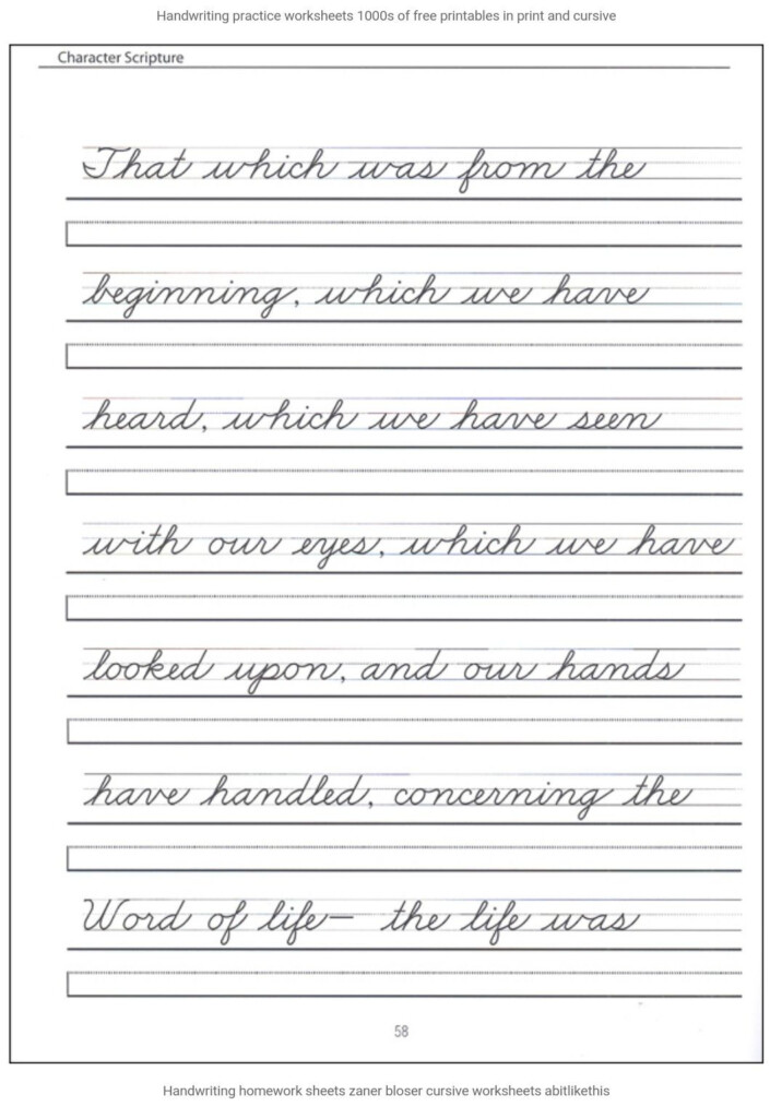 Printable Practice Cursive Writing Sheets - Free Printable Cursive Sentence Worksheets