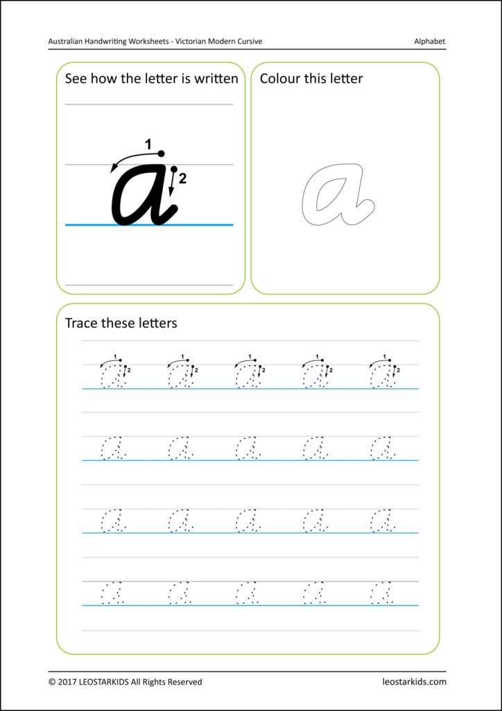 Queensland Cursive Handwriting Worksheets Printouts Download Practice  - Queensland Modern Cursive Worksheets