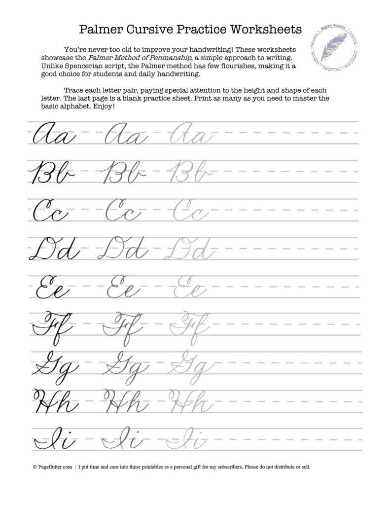 SOLUTION 11 Palmer Cursive Practice Worksheet Article Author Page  - Palmer Method Cursive Worksheets