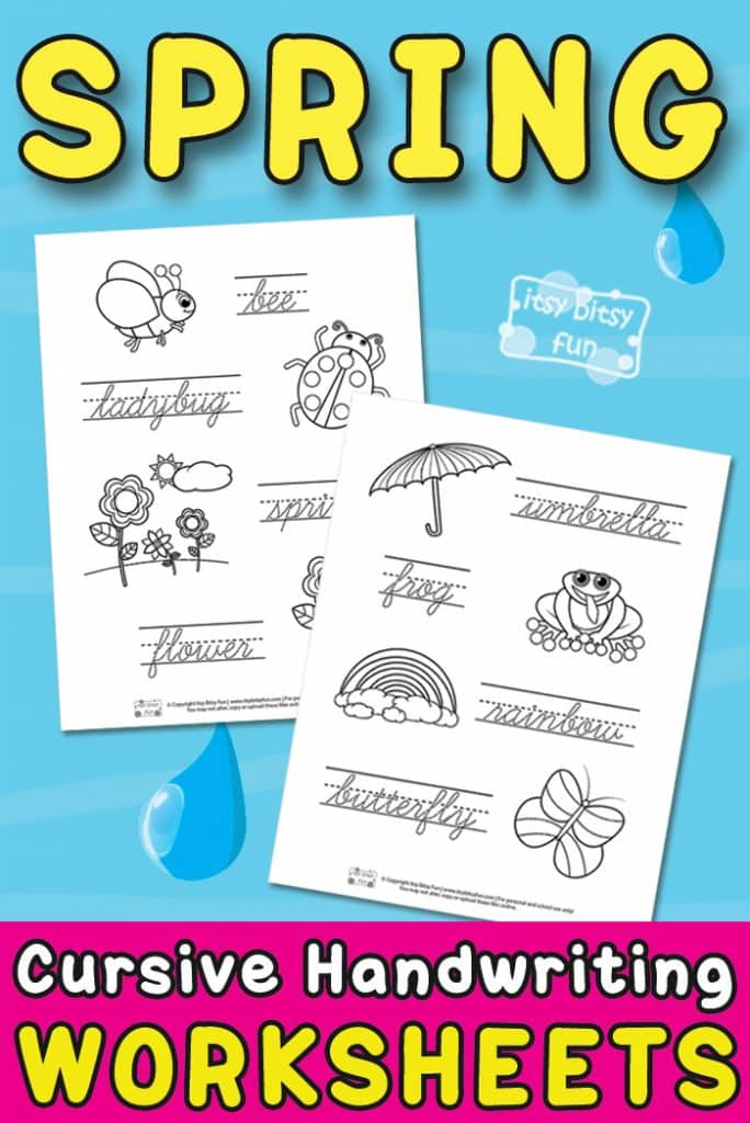 Spring Cursive Writing Worksheets Itsy Bitsy Fun - Spring Cursive Worksheets