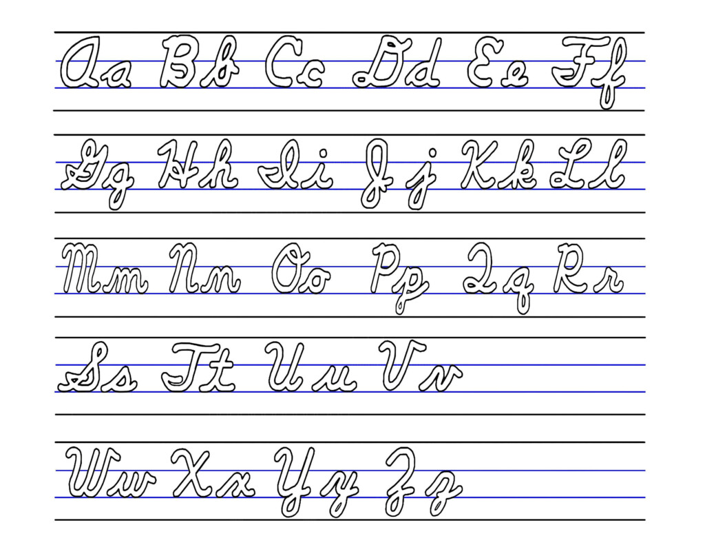 Upper And Lowercase Cursive Letters Printable - Cursive Letters Alphabet Uppercase And Lowercase Instructional Worksheet