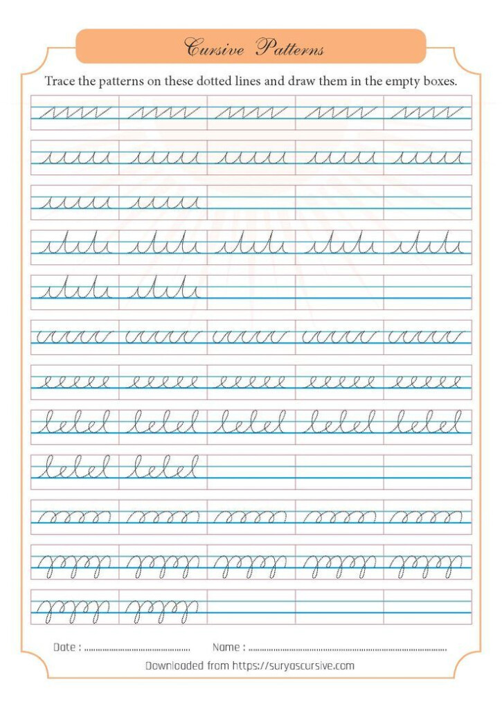 We Have Identified Some Crucial Patterns That Will Be Useful To You To  - Cursive Patterns Worksheet